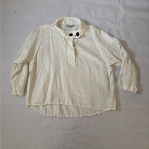 Zara Modern Linen Shirt with Button Detail